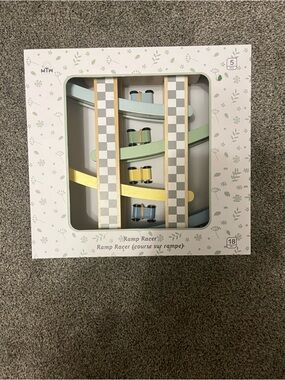 Wooden Ramp Racer Toy - Pastel Yellow, Green, Blue